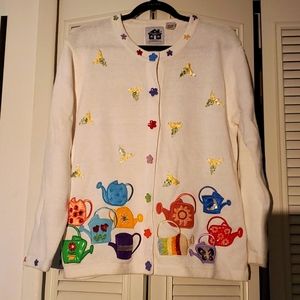 Like new! Vintage Storybook Knits watering cans sweater